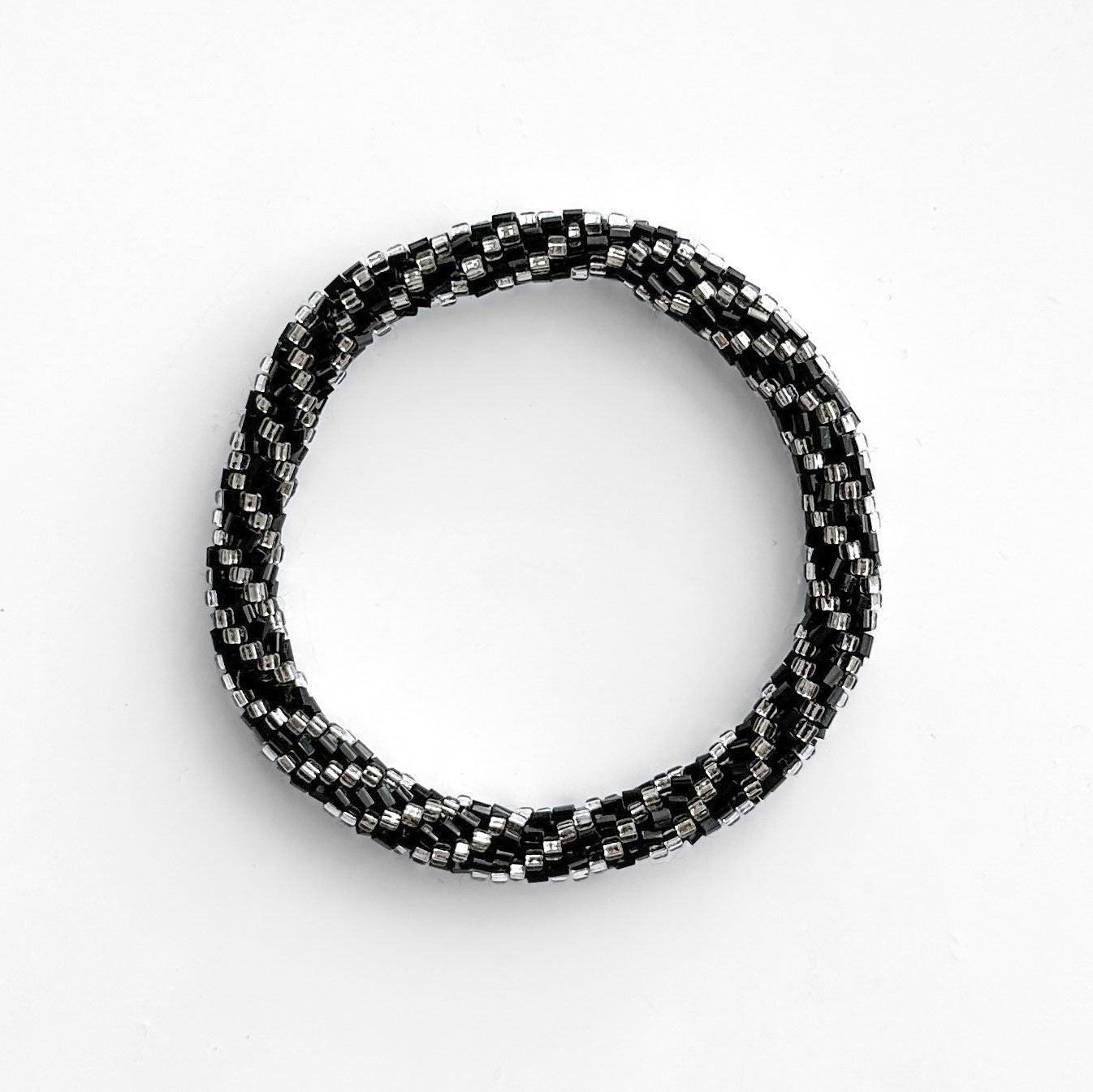 Bracelet népalais #59 (silver et noir)
