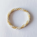 Bracelet népalais #6 (blanc et doré)