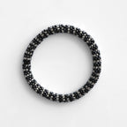 Bracelet népalais #60 (gris foncé et silver)