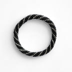 Bracelet népalais #61 (noir et silver)