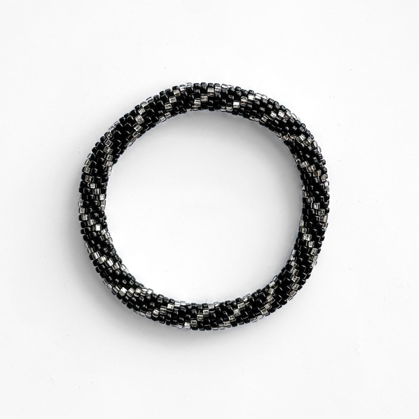 Bracelet népalais #61 (noir et silver)