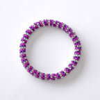 Bracelet népalais #68 (rose, violet et argenté)