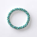 Bracelet népalais #69 (vert, blanc et argenté)