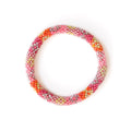 Bracelet népalais #74 (rose orange silver)