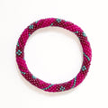 Bracelet népalais #83 (rose et vert)