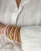 Bracelet népalais #85 (rose et doré)