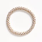 Bracelet népalais #86 (blanc et doré)