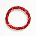 Bracelet népalais #90 (rouge et doré)