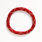 Bracelet népalais #90 (rouge et doré)
