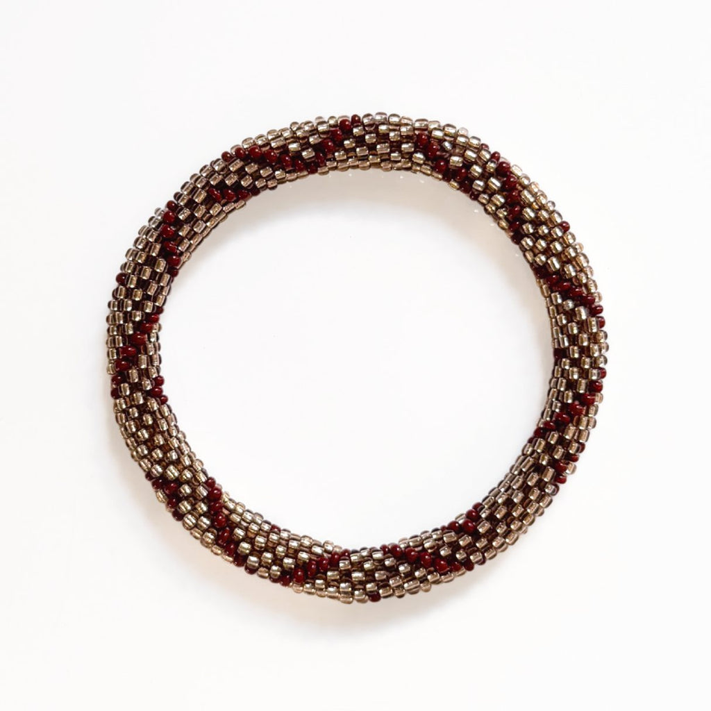 Bracelet népalais #92 (marron et champagne)