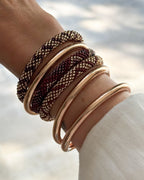 Bracelet népalais #92 (marron et champagne)