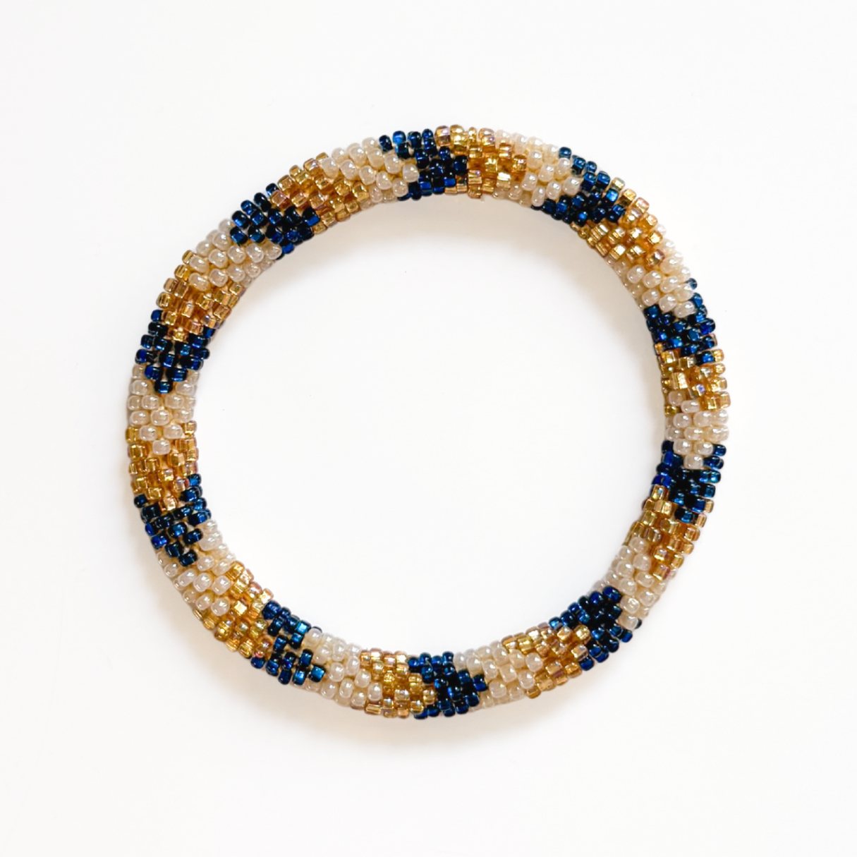 Bracelet népalais #94 (bleu et doré)