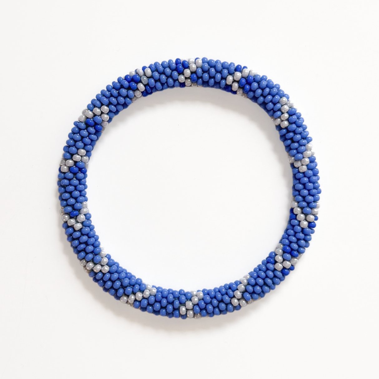 Bracelet népalais #98 (bleu et blanc)