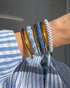 Bracelet népalais #99 (bleu et blanc)