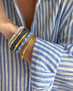 Bracelet népalais #99 (bleu et blanc)