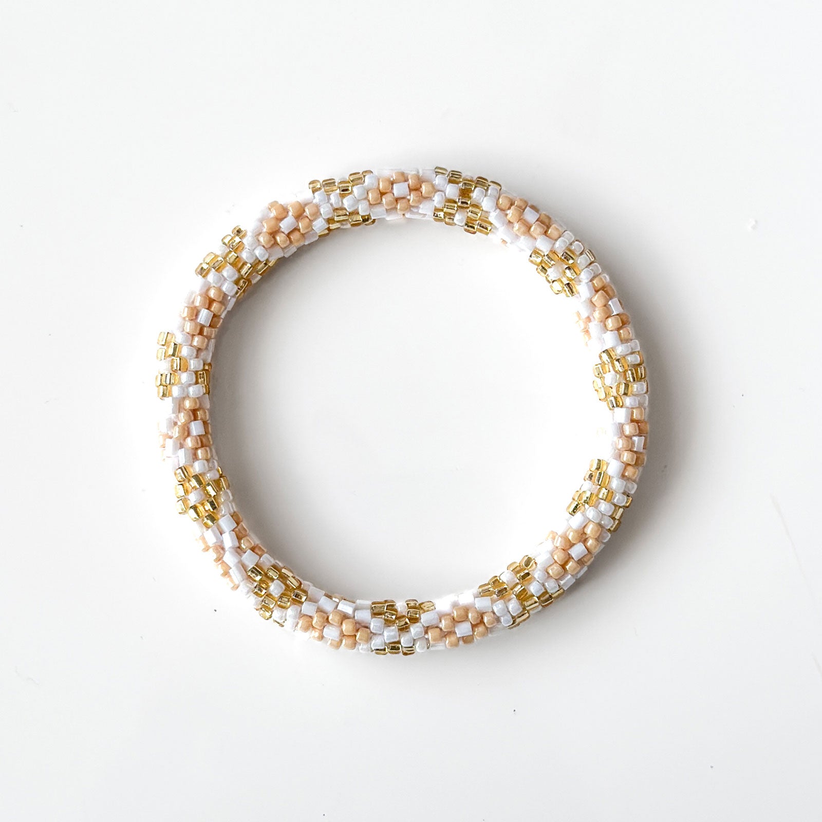 Bracelet népalais #42 (miel et doré)