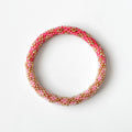 Bracelet népalais #44 (rose corail et doré)