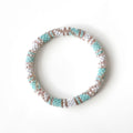 Bracelet népalais #48 (vert-eau et champagne)