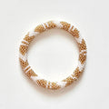 Bracelet népalais #37 (blanc et doré)