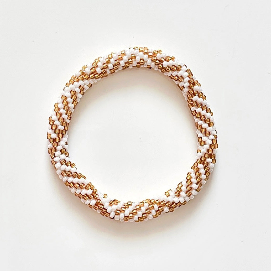 Bracelet népalais #39(doré et blanc)