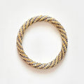 Bracelet népalais #40 (bleu-gris et doré)