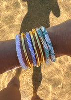 Bracelet népalais #50 (bleu et argent)