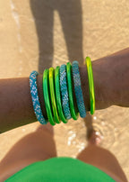 Bracelet népalais #51 (bleu et vert)