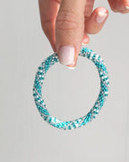 Bracelet népalais #25 (turquoise argenté)