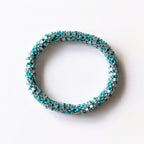 Bracelet népalais #25 (turquoise argenté)