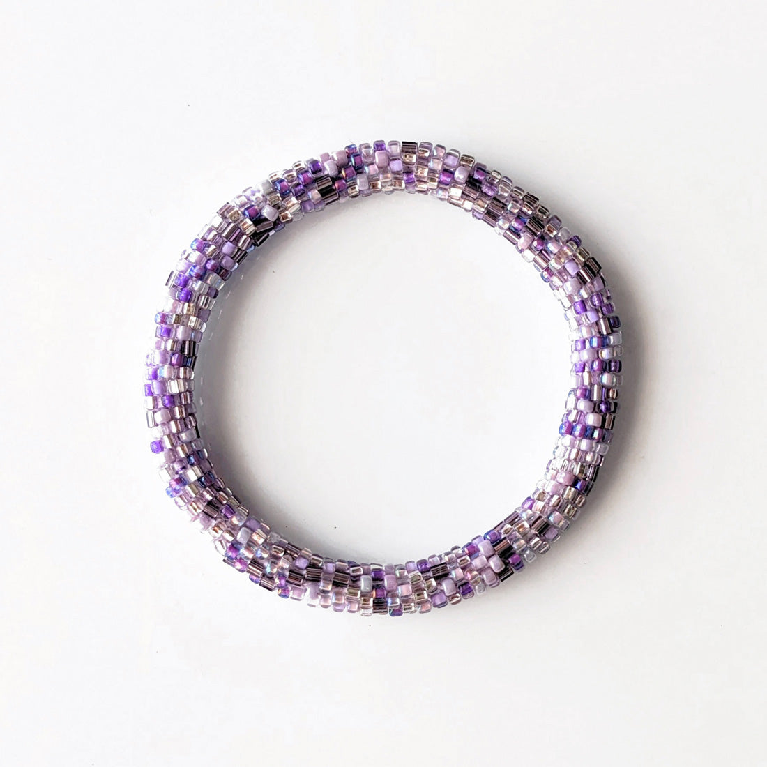 Bracelet népalais #34 (violet argenté)