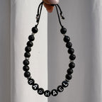 Bracelet Little Words for men - pierre de lave (à personnaliser)