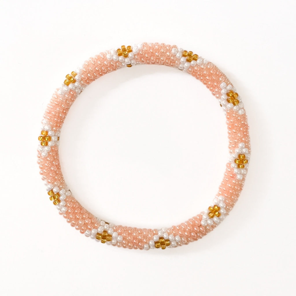 Bracelet népalais #107 rose et doré