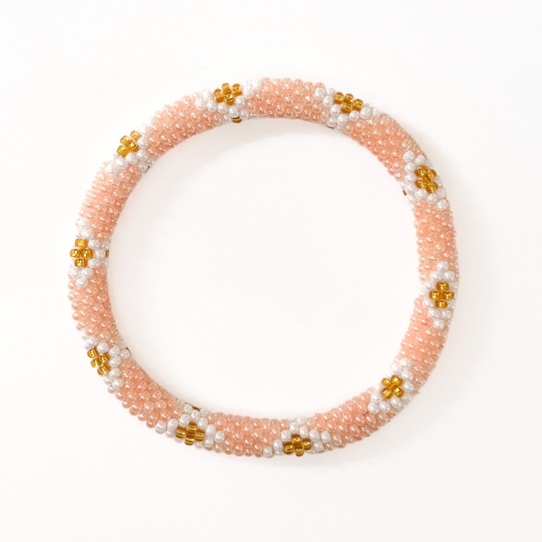 Bracelet népalais #107 rose et doré
