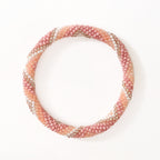 Bracelet népalais #108 pêche et rose