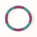 Bracelet népalais #112 vert et rose