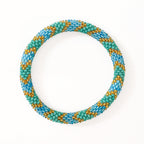 Bracelet népalais #113 vert, bleu et doré