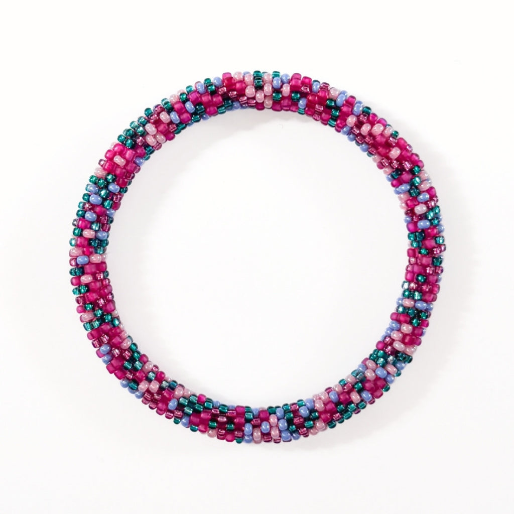 Bracelet népalais #114 rose et vert