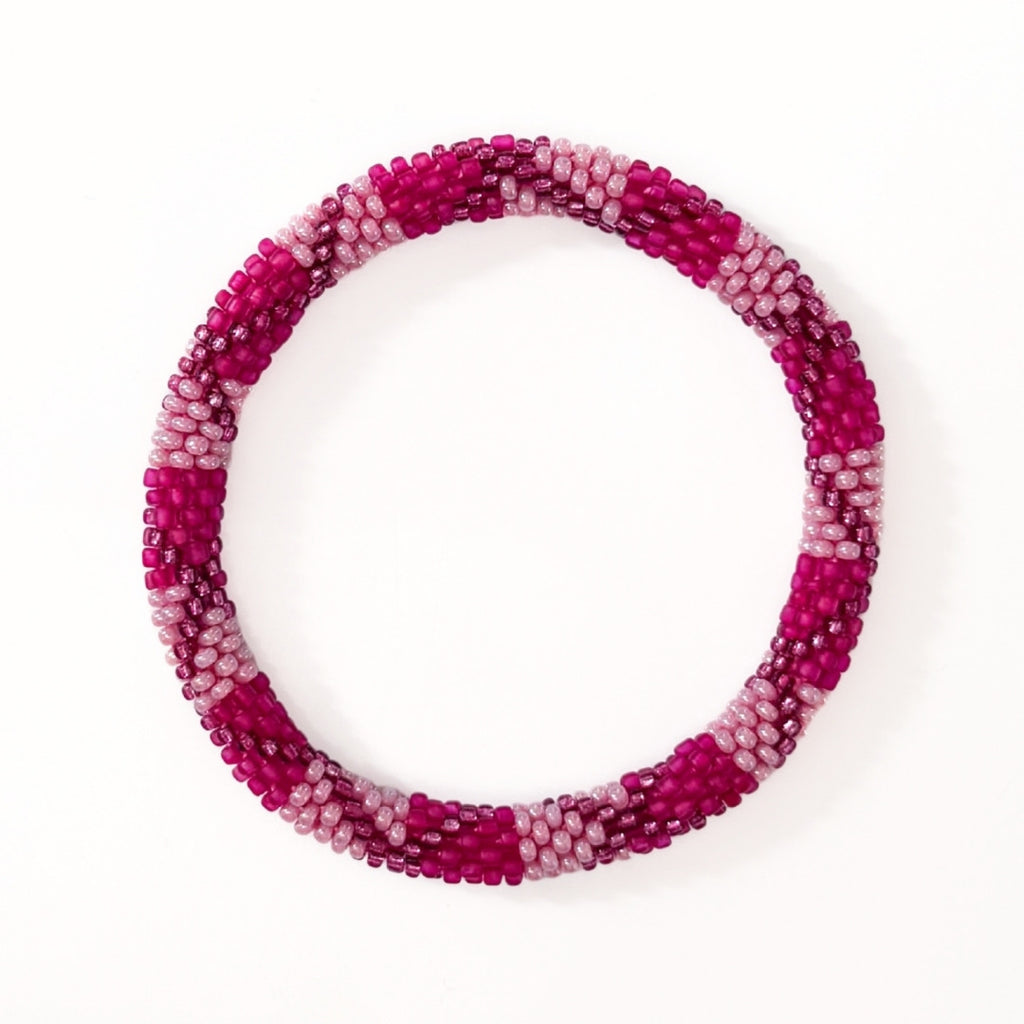 Bracelet népalais #115 rose et violet