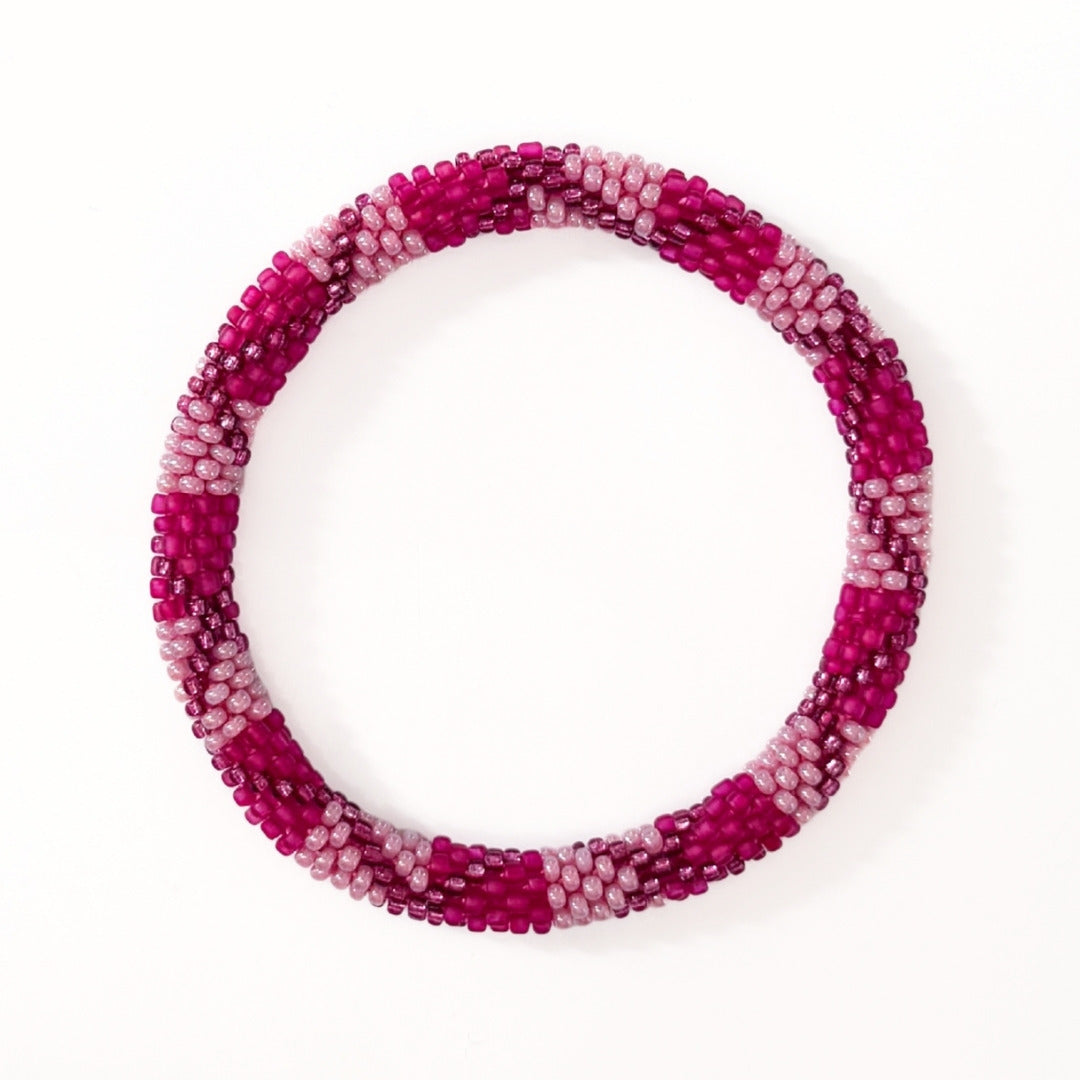 Bracelet népalais #115 rose et violet