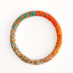 Bracelet népalais #118 (orange et doré)