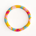 Bracelet népalais #119 (jaune, rose et bleu)