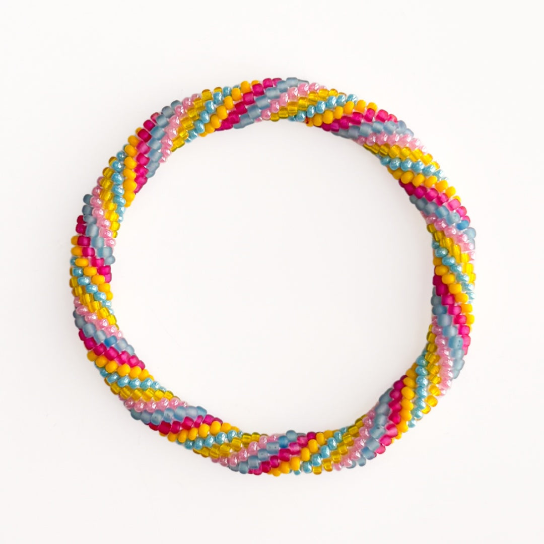 Bracelet népalais #120 (jaune, rouge et bleu)