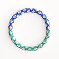 Bracelet népalais #121 (blanc, vert et bleu)
