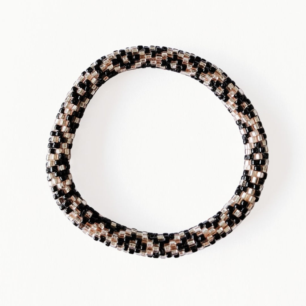 Bracelet népalais #13 (noir et champagne)