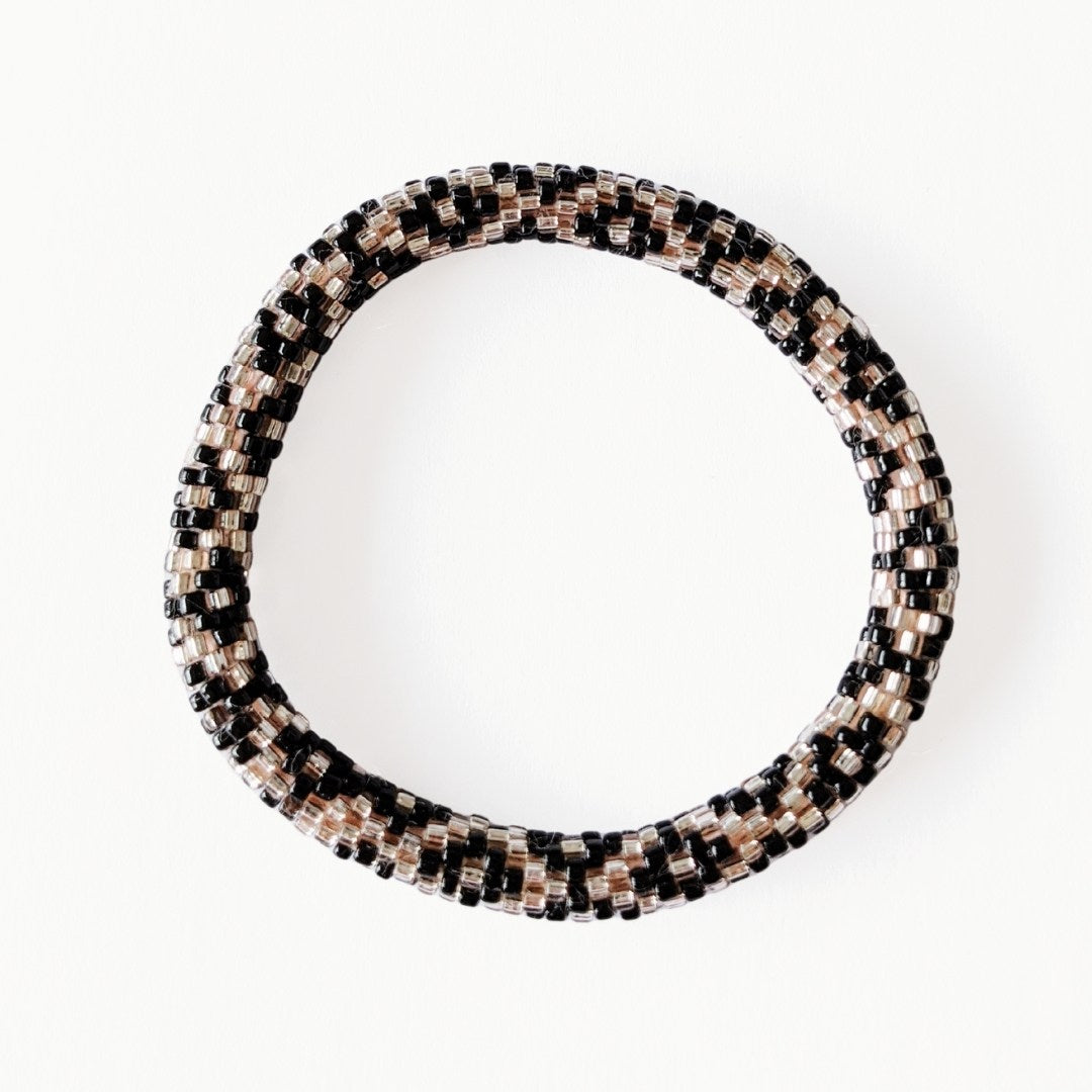 Bracelet népalais #13 (noir et champagne)