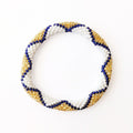 Bracelet népalais #19 (blanc, bleu et doré)
