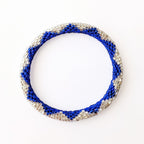 Bracelet népalais #20 (bleu et argenté)