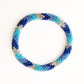 Bracelet népalais #23 (bleu et argenté)