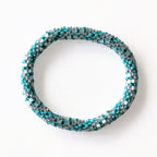 Bracelet népalais #25 (turquoise argenté)