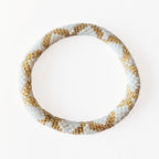 Bracelet népalais #2 (blanc et doré)